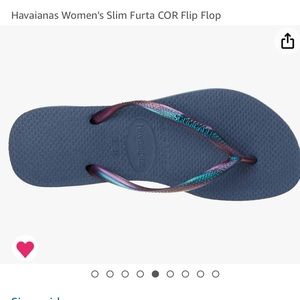 Havaianas Women's Slim Furta COR iridescent blue Flip Flop 🩴 size 7/8